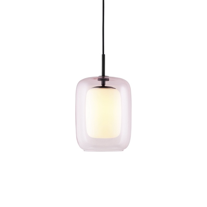 Lampa wisząca ze szklanymi kloszami Cuboza różowa